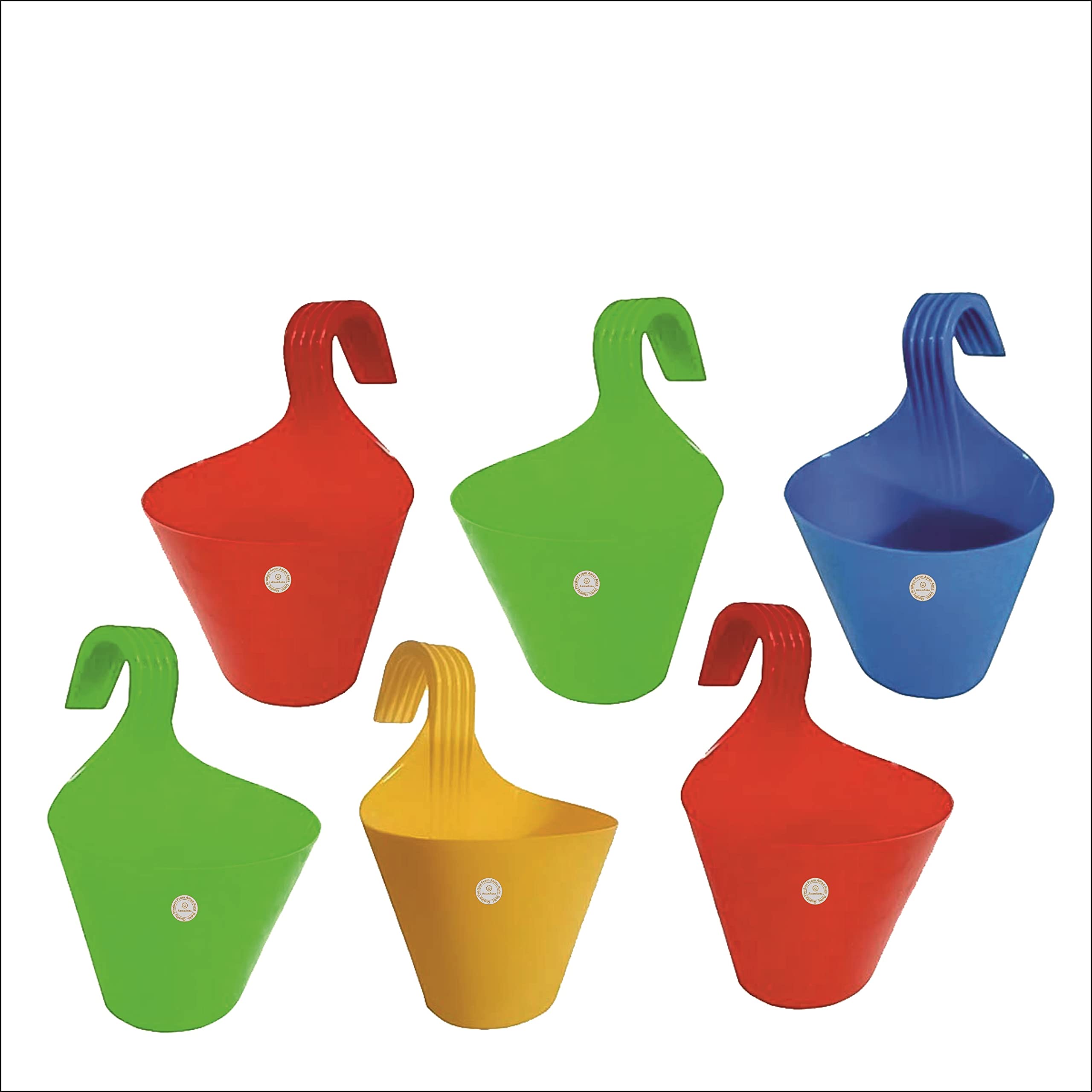 CEC Plastic Vertical Hook Raling Hanging Flower Pot (Multicolour Pack of 6) (B09B79S2HW) Amazon Price History, Amazon Price Tracker