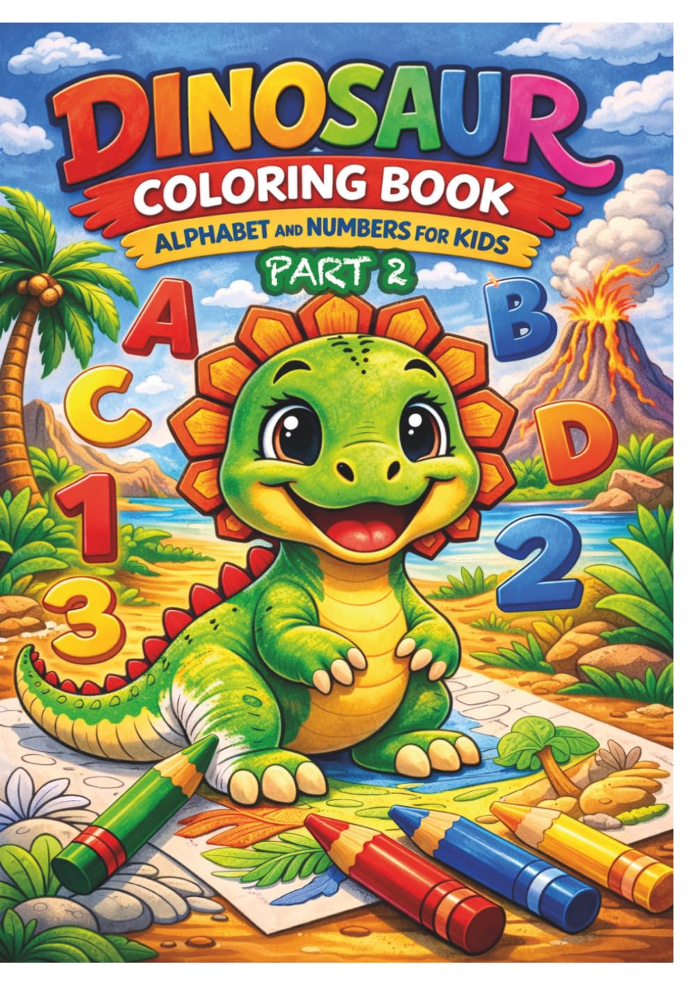 Dinosaurs Coloring Book – Alphabet and Numbers for Kids