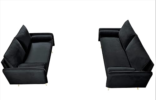 Miniatura 3 de Container - Juego de sofá de lujo de 2 piezas, diseño inspirado en Chesterfield con brazos enrollados, detalles de cabeza de clavo y acolchado de