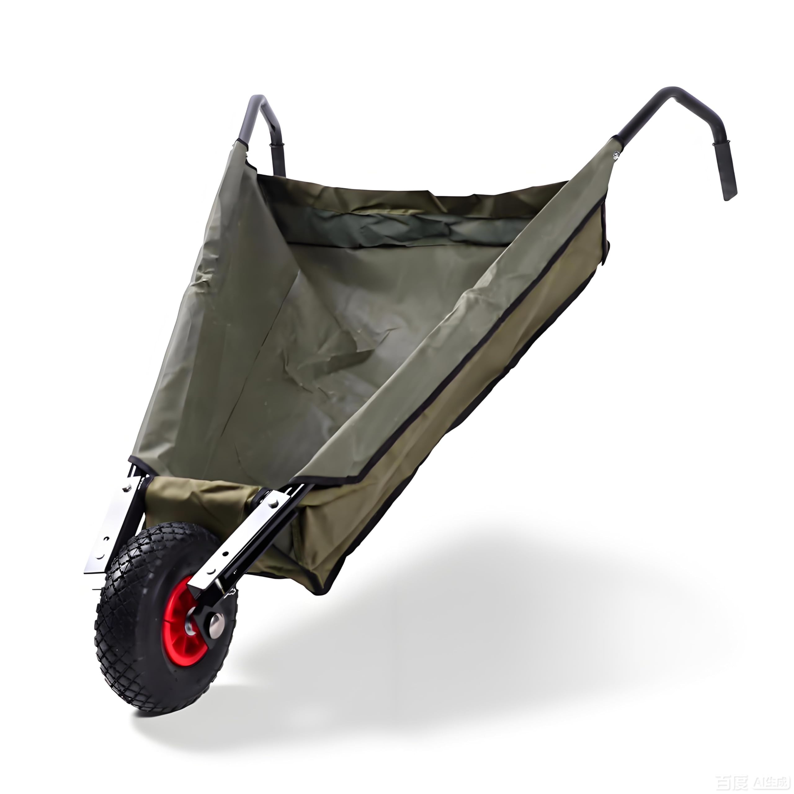 Carretilla Plegable para Jardín, Monociclo de 10 Pulgadas de Diámetro de Rueda para Rocas de Hierba, Neumáticos Grandes, Carrito de Jardín Plegable con Capacidad de 88 Libras,