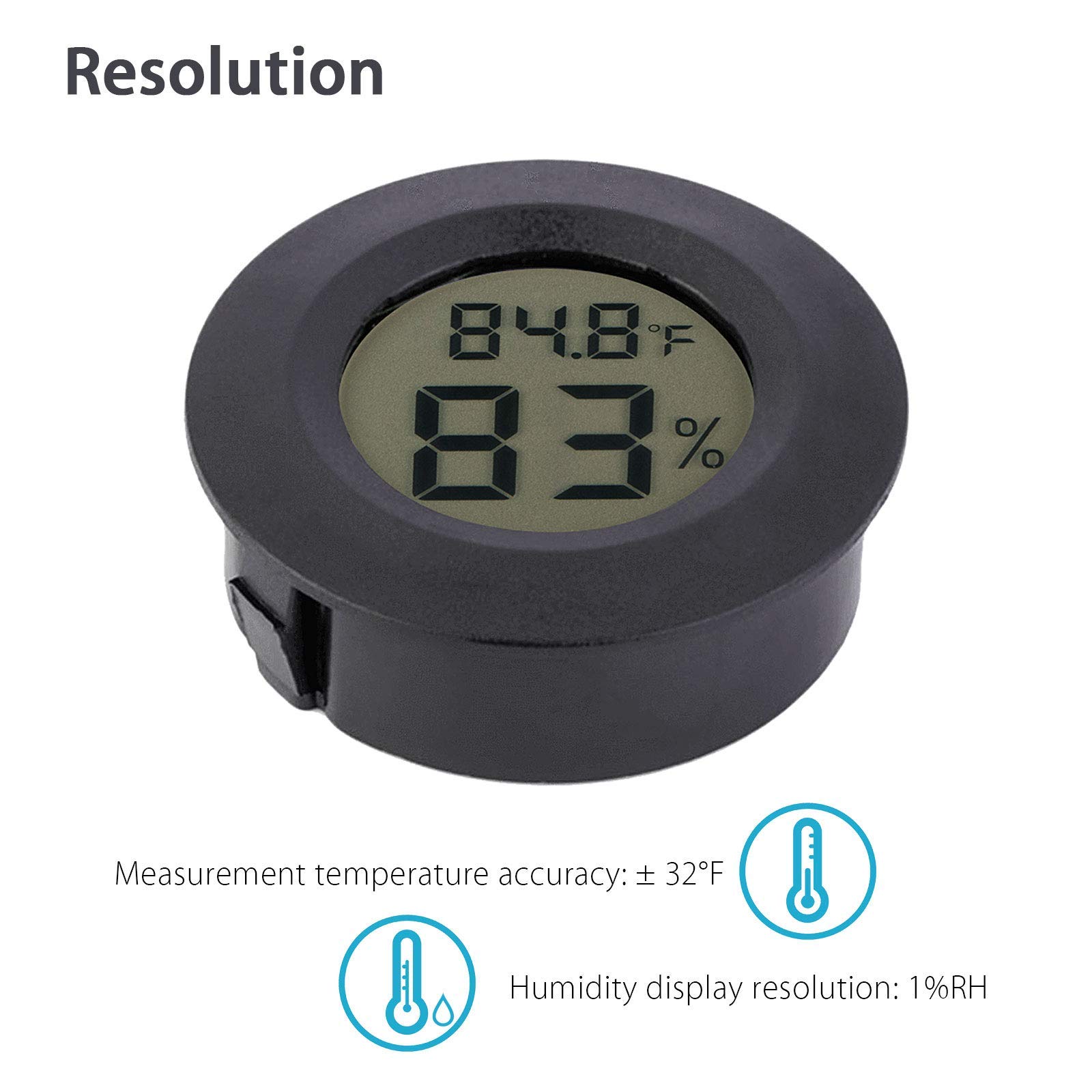 EEEkit 6-Pack Thermometer Hygrometer, Humidity Temperature Meter Gauge with LCD Monitor for Home Greenhouse Basement - 5