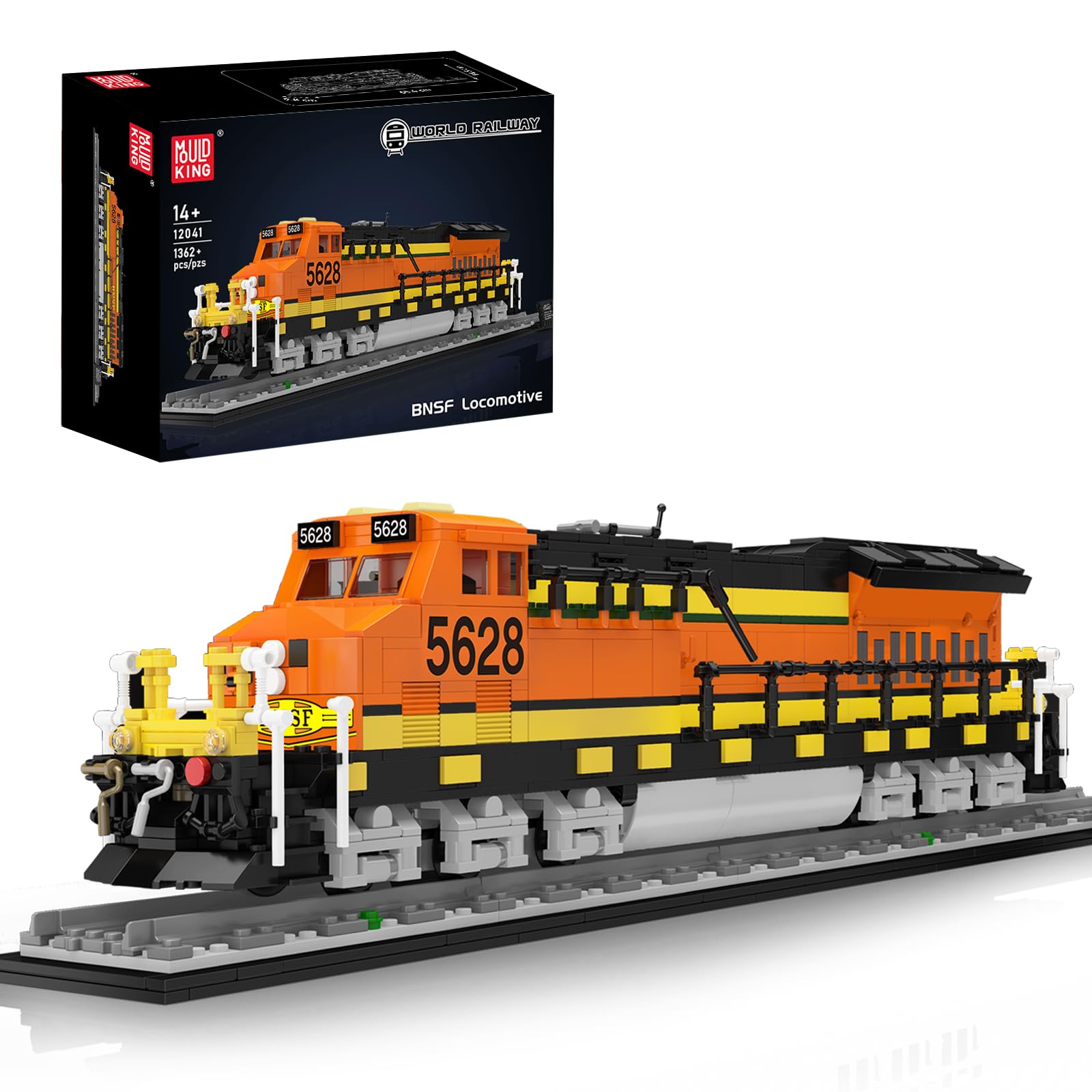 Mould King 12041 Northern Locomotive Model Building Blocks Kit, MOC 1362+ PCS Freight Train Construction Toy Set