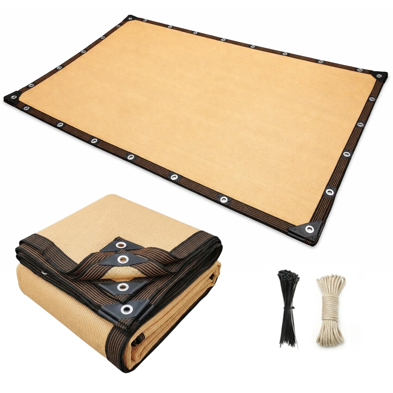Bâche rectangulaire respirante et imperméable 2x15 m pour patio et jardin