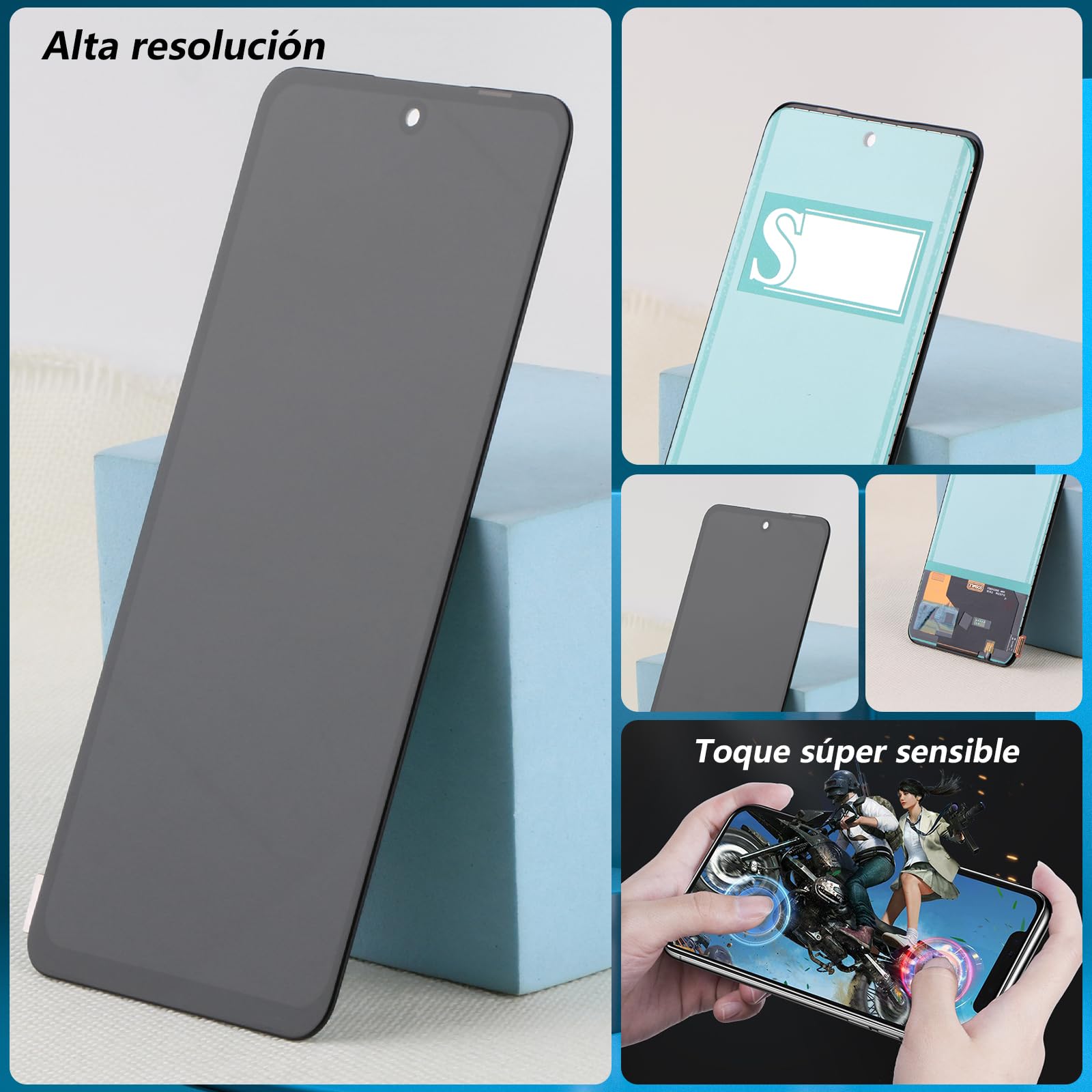 RongZy Pantalla para Realme 12+ 5G Táctil LCD de Repuesto Ensamblaje Digitalizador Reemplazo para Realme 12+ 5G con Herramientas de Reparación(Negro)