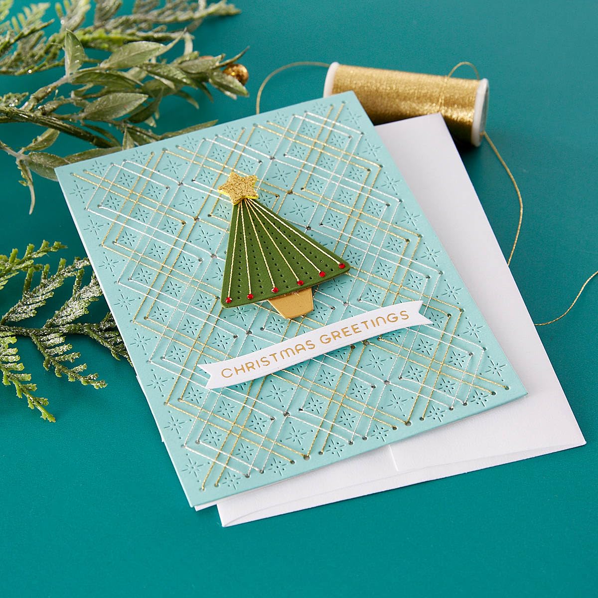 Spellbinders Stitched Starry Argyle Etched Dies from The Christmas Collection, Metal, 4.25 x 5.5 inches - Image 3