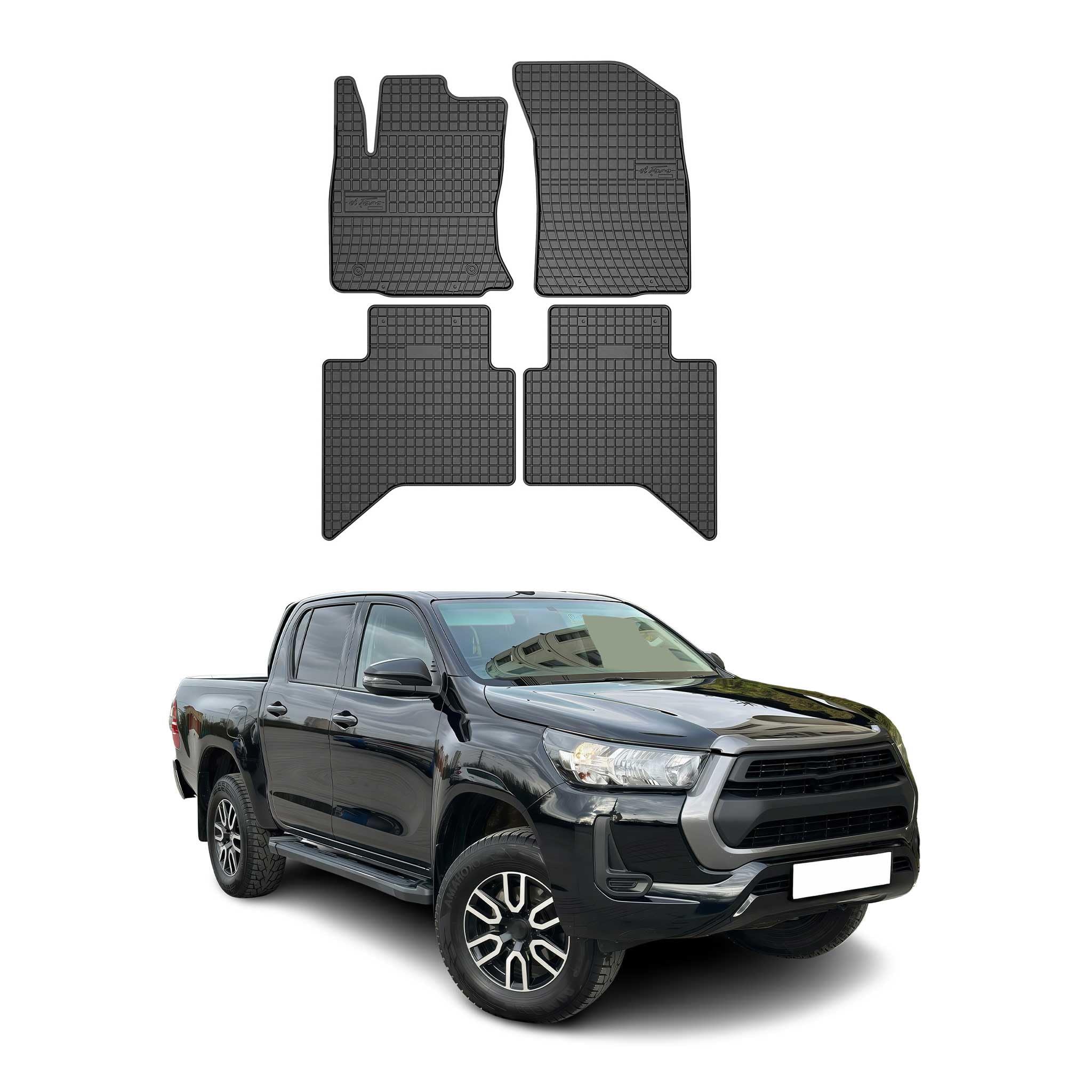 Tappetini Gomma Anteriori Per Toyota Prius IV (2014+) | Su Misura Con Antiscivolo E Fermagli, Set Da 2 Pezzi - 2
