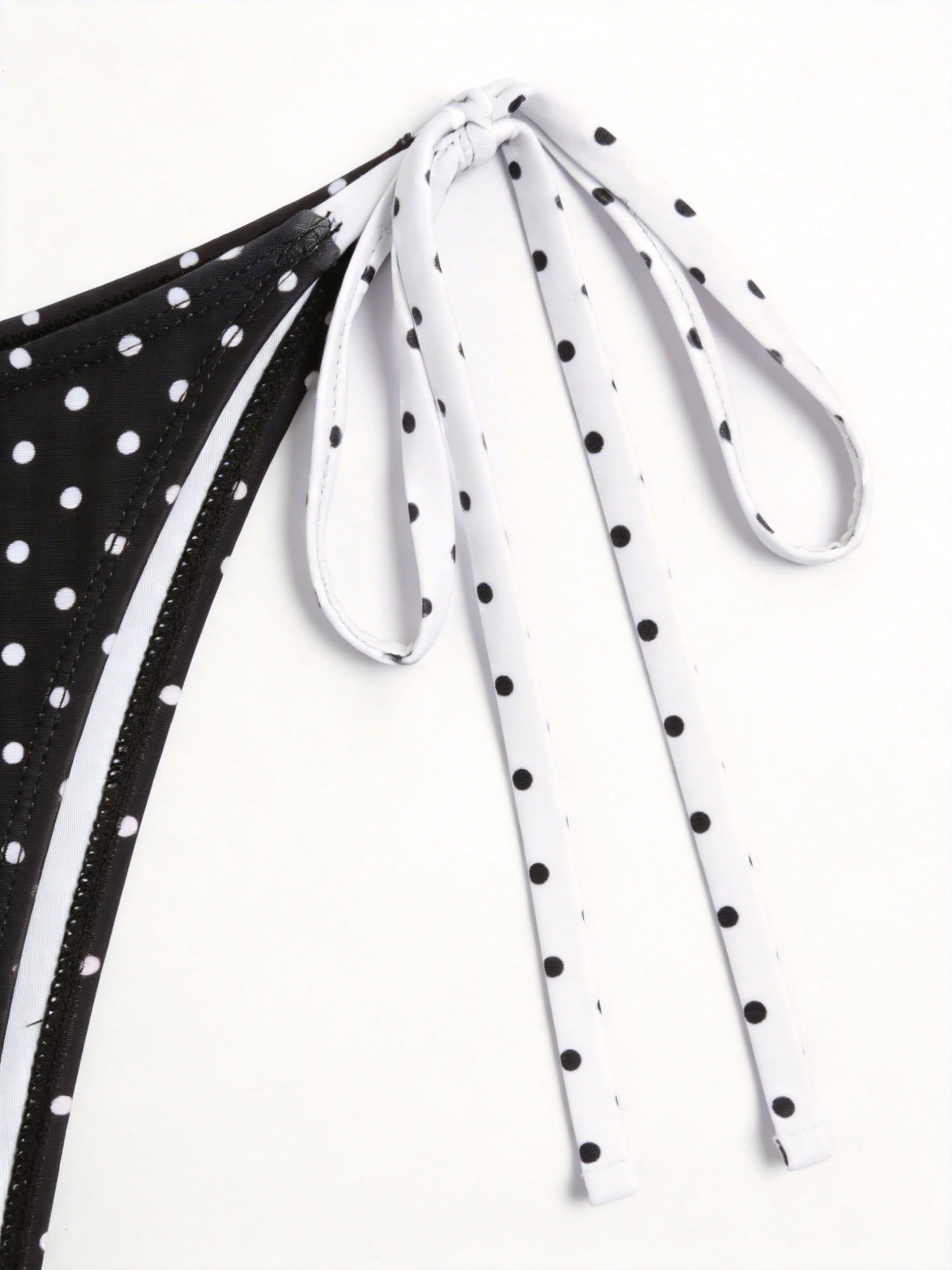 ZAFUL Bikini da donna a pois set doppio strato Halter 2 pezzi costume da bagno | Costume da bagno a due pezzi con laccetto laterale a blocchi di colore, costume da bagno floreale a quadretti sfacciato