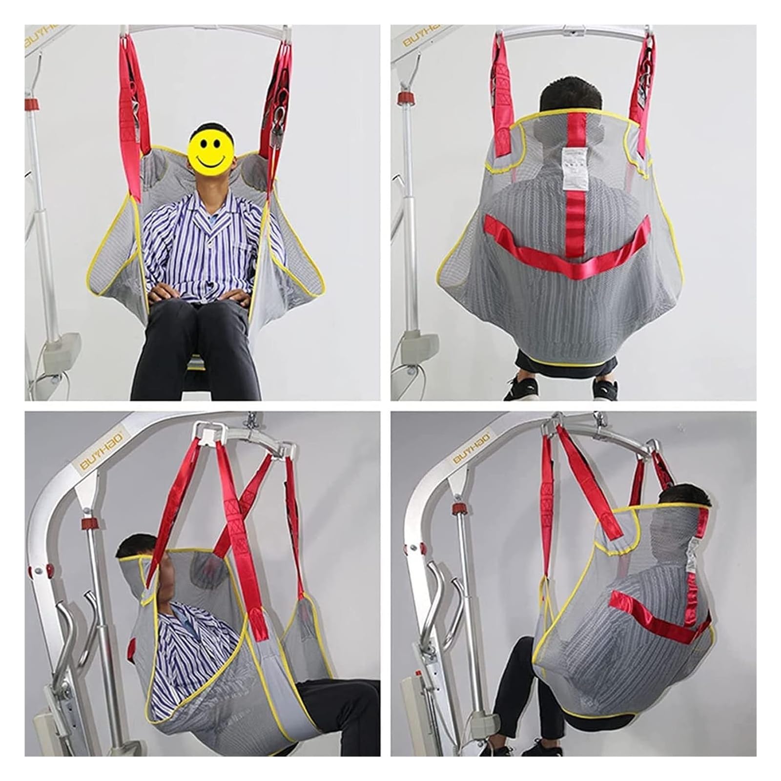 Eslinga de ducha，Traslado de paciente， Arnés for inodoro, arnés for grúa, elevador de piernas, arnés reutilizable de cuerpo completo, elevador de pacientes(X-Large)