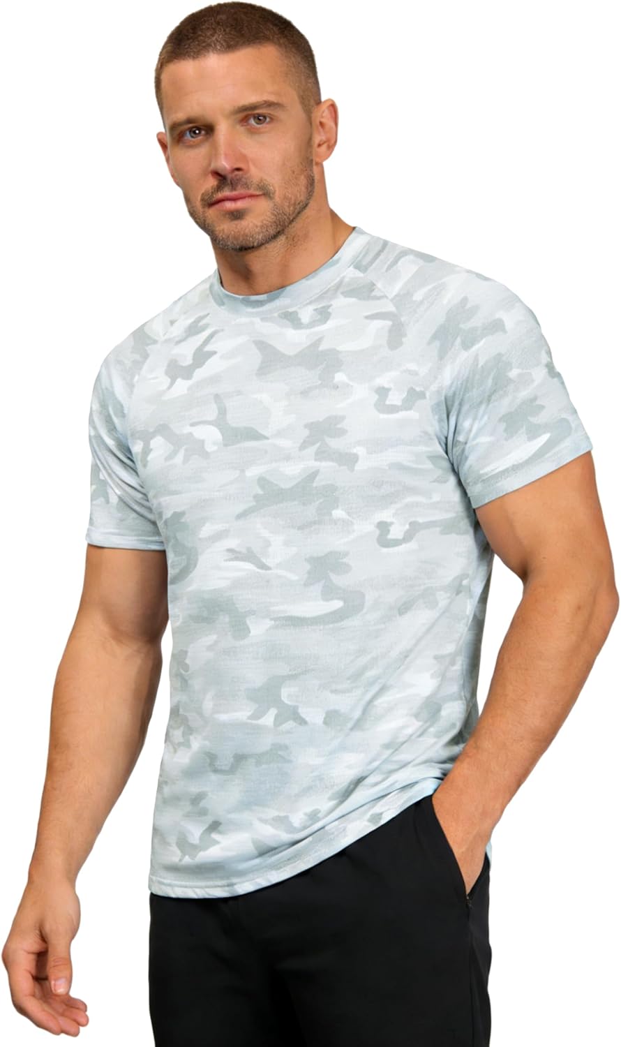 Men's Camo Long Sleeve Shirts Sun Protection Athletic Shirts Quick Dry Lightweight