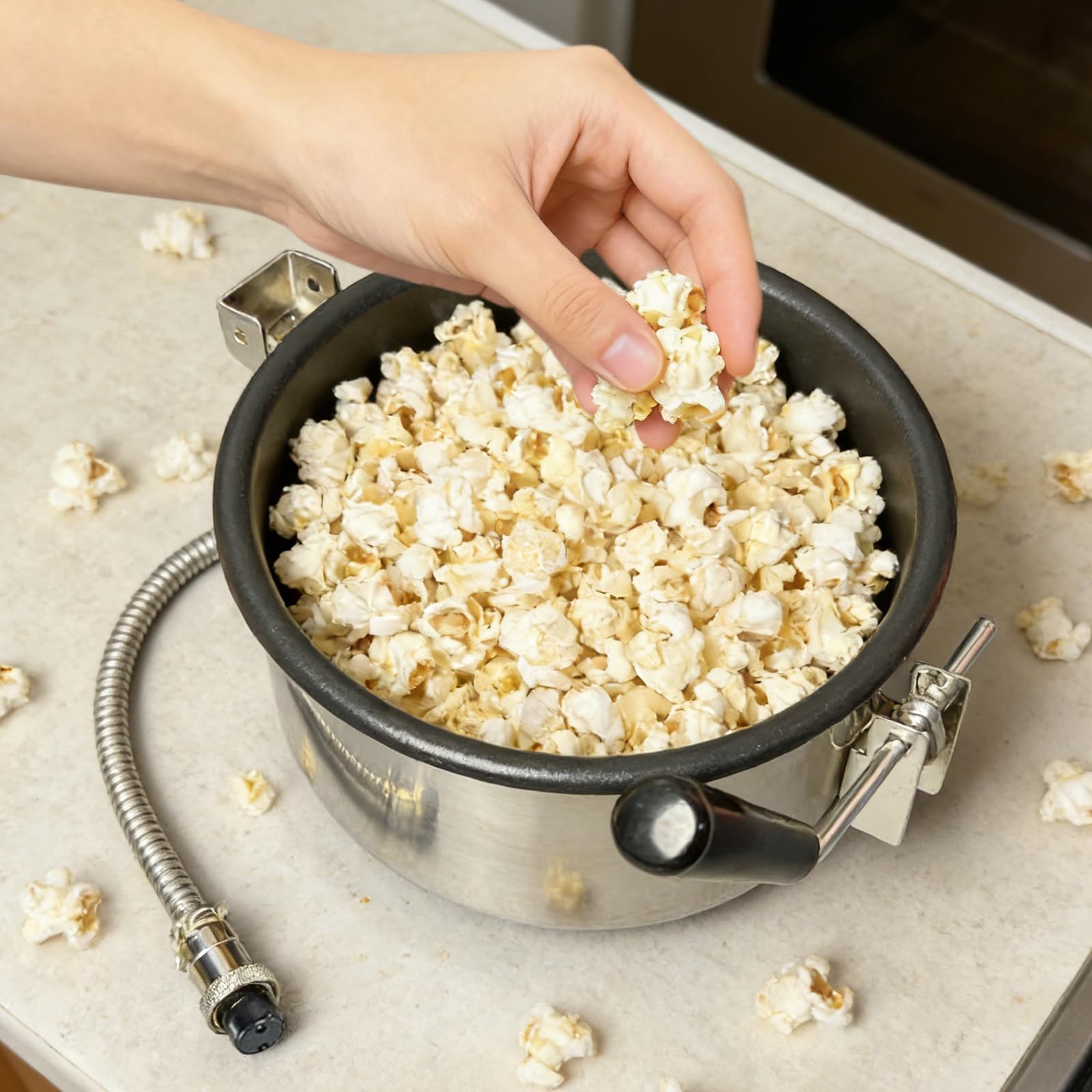 Accessoires Machine à Pop-Corn à Air Chaud, Bol de Chauffe 2 holes-15mm Popcorn Maker Pot de Pièces Machine à Pop-Corn à Électrique pour Maïs, Collation