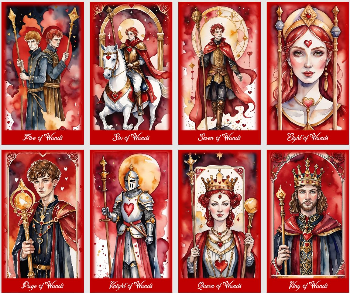 Love Tarot Cards – Jeu de 78 cartes de tarot romantique pour des lectures émotionnelles profondes
