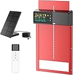 Chicken Coop Door Solar Powered with Programmable Remote Control, Automatic Aluminum Chicken Door 4 Modes with Color LCD Display
