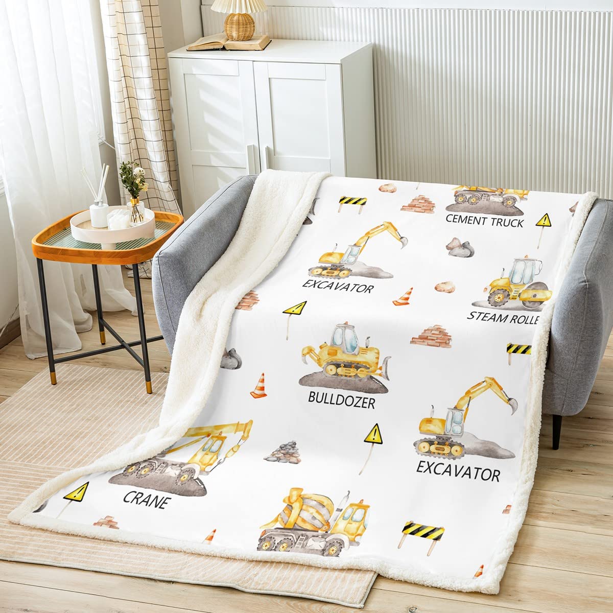 Homemissing Graafmachine fleece deken enkele 127 x 152 cm