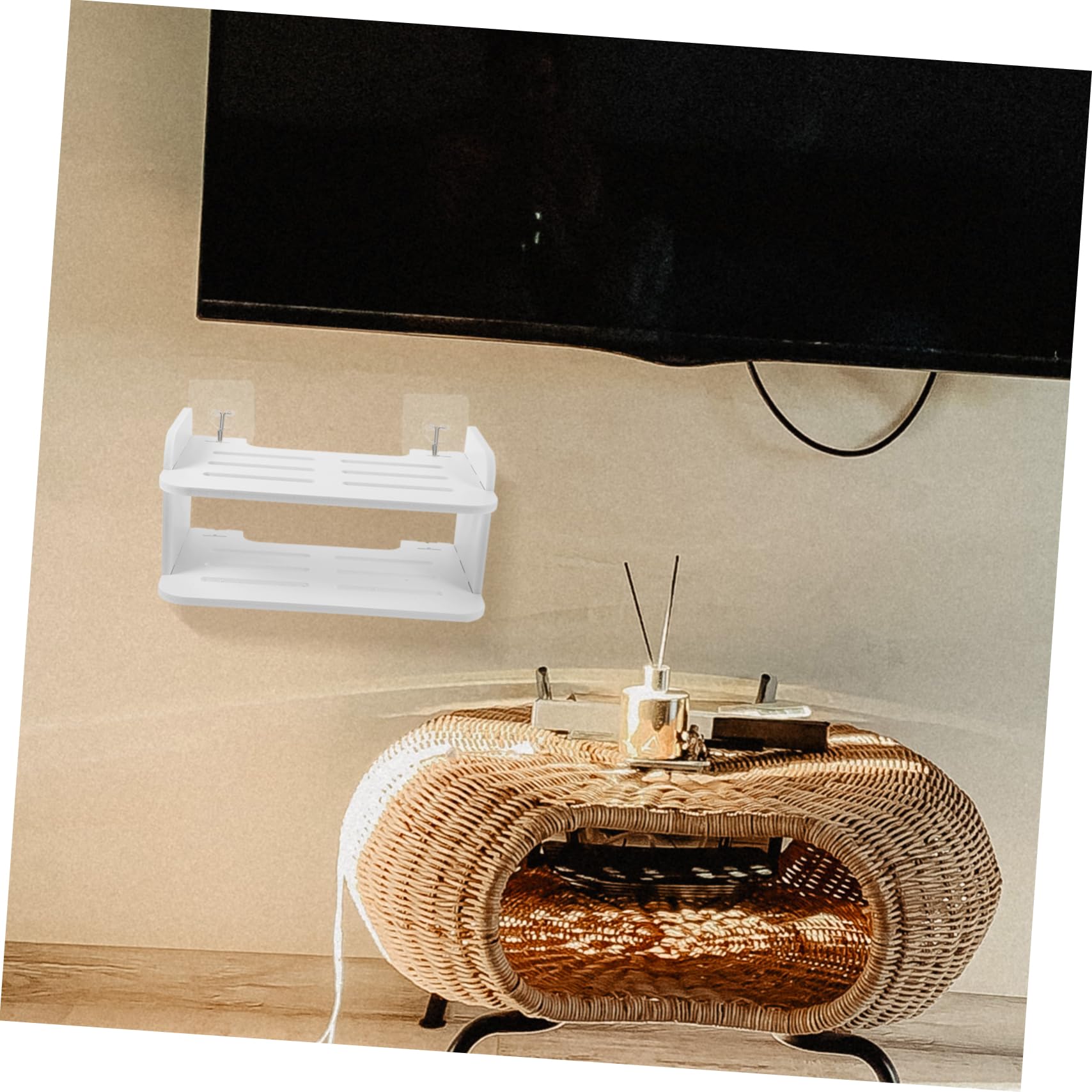 Abaodam Mensola Muro Per Router Supporto Per Via Cavo Rack Parete Per Dvd e Proiettore Design Montaggio Facile e Stabile