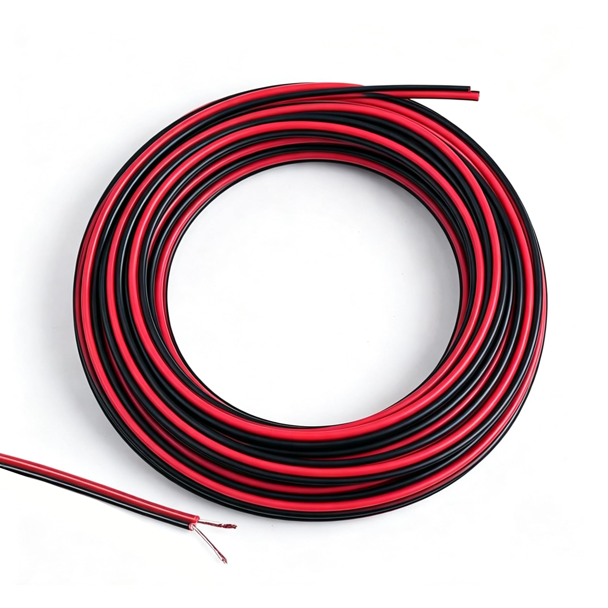 10 Metres 22AWG Bell Wire 2 Core Electric Cable Red and Black, Cable 2 Core Stranded Tinned Copper Wire