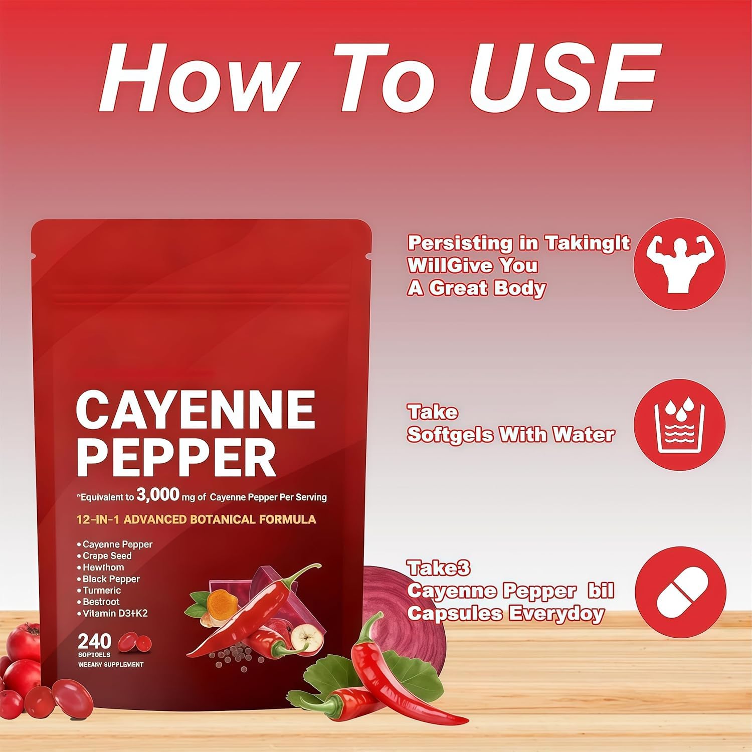 Cayenne Pepper - Cayenne Pepper Capsules | Resealable Package | 240 Softgels / 1 Bag B - 5