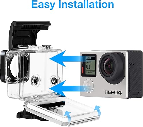 Miniatura 6 de MiPremium Carcasa impermeable para GoPro Hero 4 y 3+ protección subacuática, accesorios de montaje de jaula con tornillo de aluminio y hebilla de