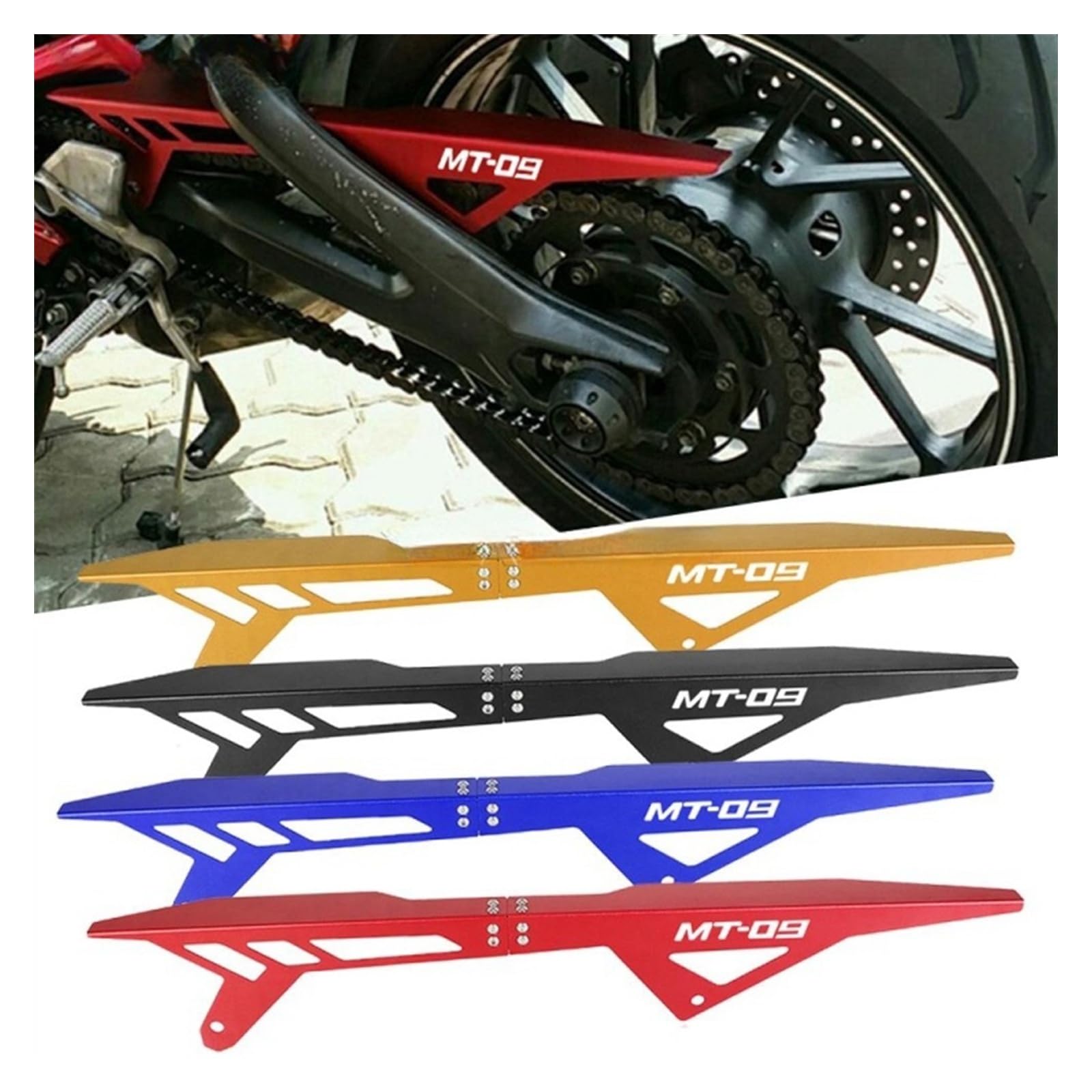 Générique Couvercle de Protection de Courroie de chaîne CNC for Moto Compatible avec Yamaha MT 09 MT09 MT-09 Tracer 2013 2014 2015 2016 2017 2018 2019 2020 2021