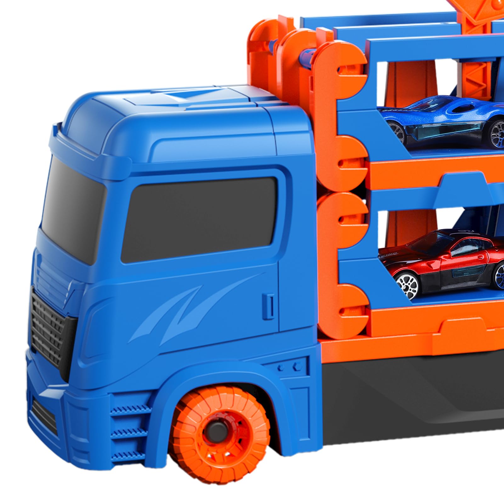 Camion De Transport - BLEOSAN - Pliable Double Couche - 12 Voitures En Alliage - Jouet Enfant Garçon - Jeux - Jouets