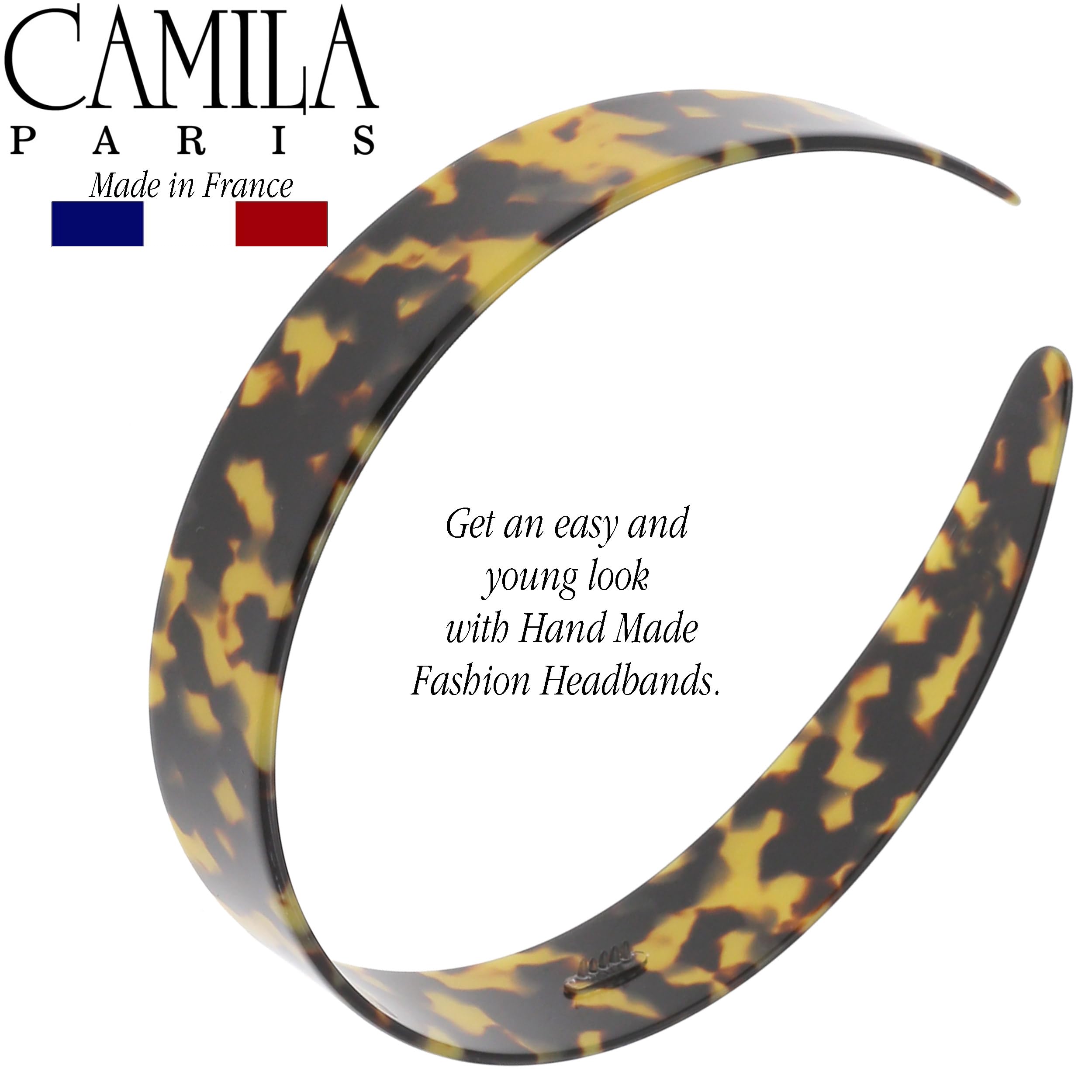 Camila Paris CP3879 - Fascia per capelli da donna, realizzata a mano, Tokyo, con presa forte, molto flessibile, antiscivolo e resistente, realizzata in Francia