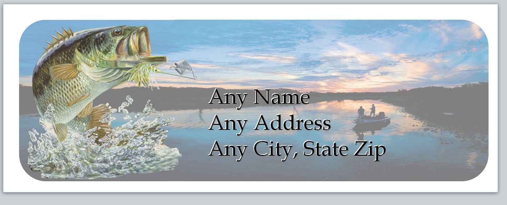 150 Personalized Address Labels Bass Fishing Fish Jumping Out (ac 893)