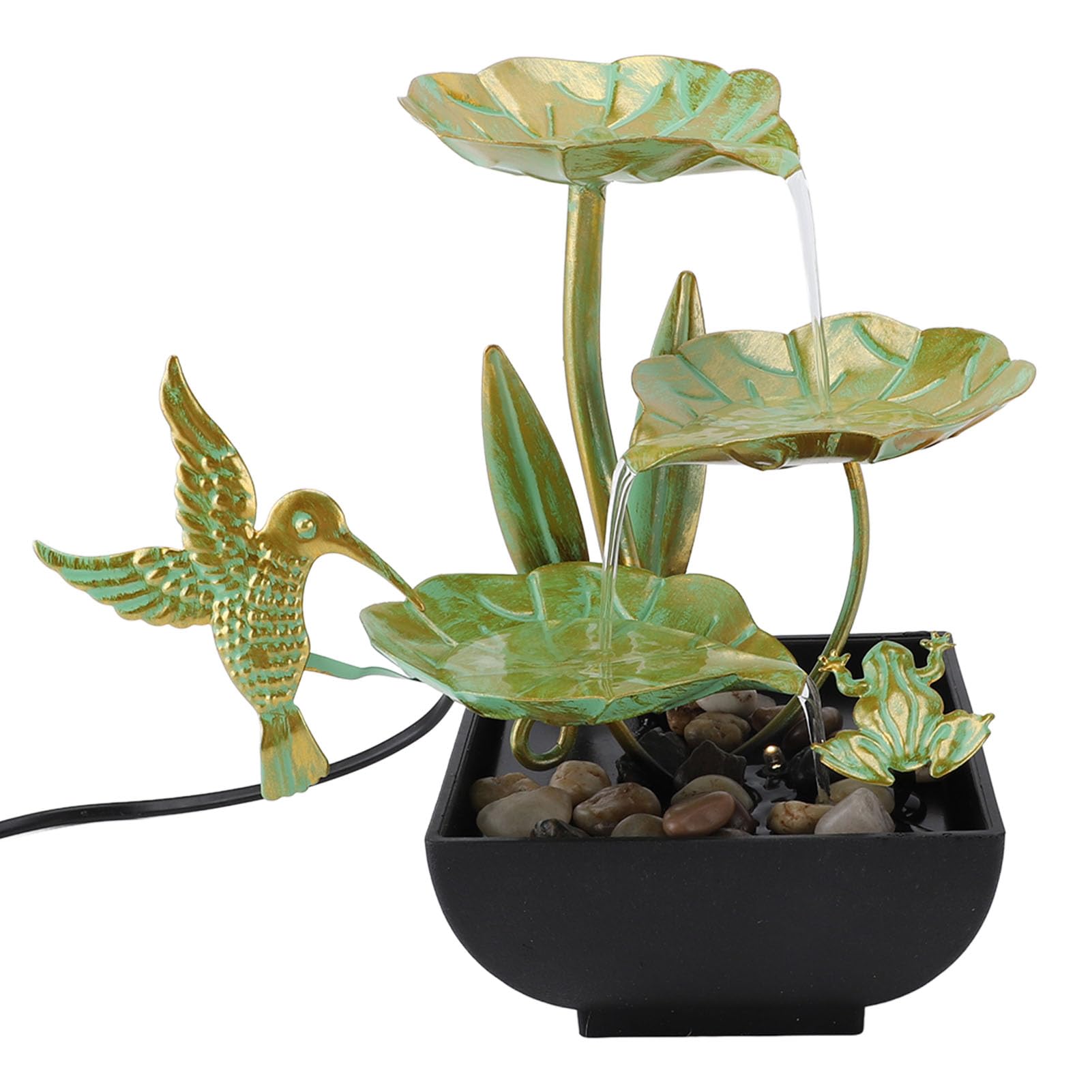 Compact Decoration of The USB Water Source with LED Lights for The Office, a Water Function Decoration for Office and Studio, Table Art Iron Feng Shui Source