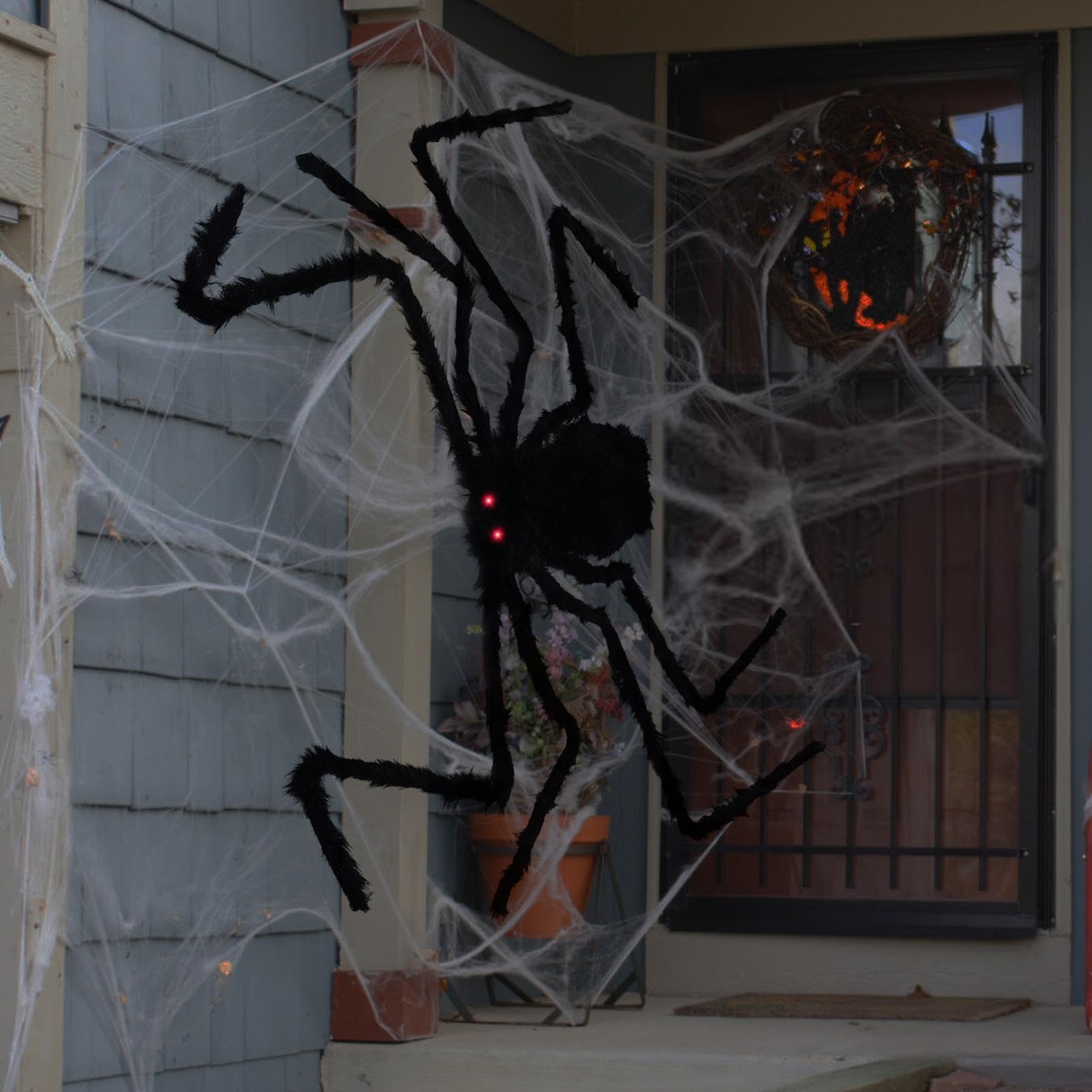 Grande ragnatela decorazioni di Halloween – Controllo vocale