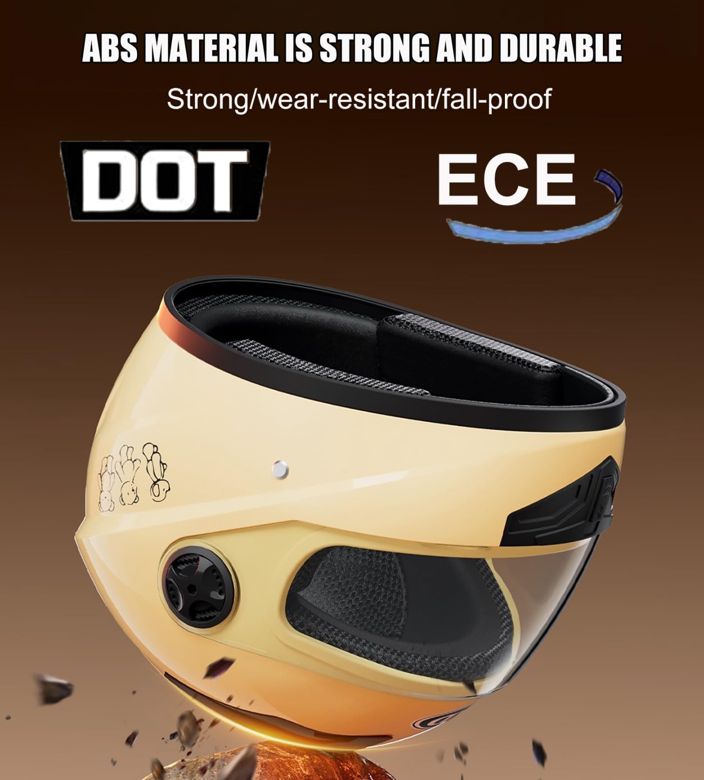 Kask motocyklowy, integralny kask motocyklowy, kask typu Crash, z wizjerem, kask motorowerowy