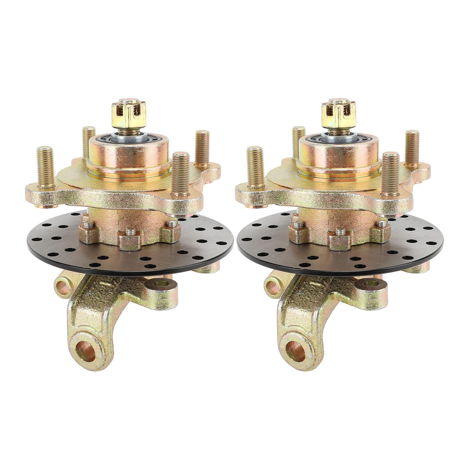 Ausla Mandrini dell'articolazione dello Sterzo, Metallo con Disco Freno, 1 Paio per Carrello da Go Kart Quad ATV UTV