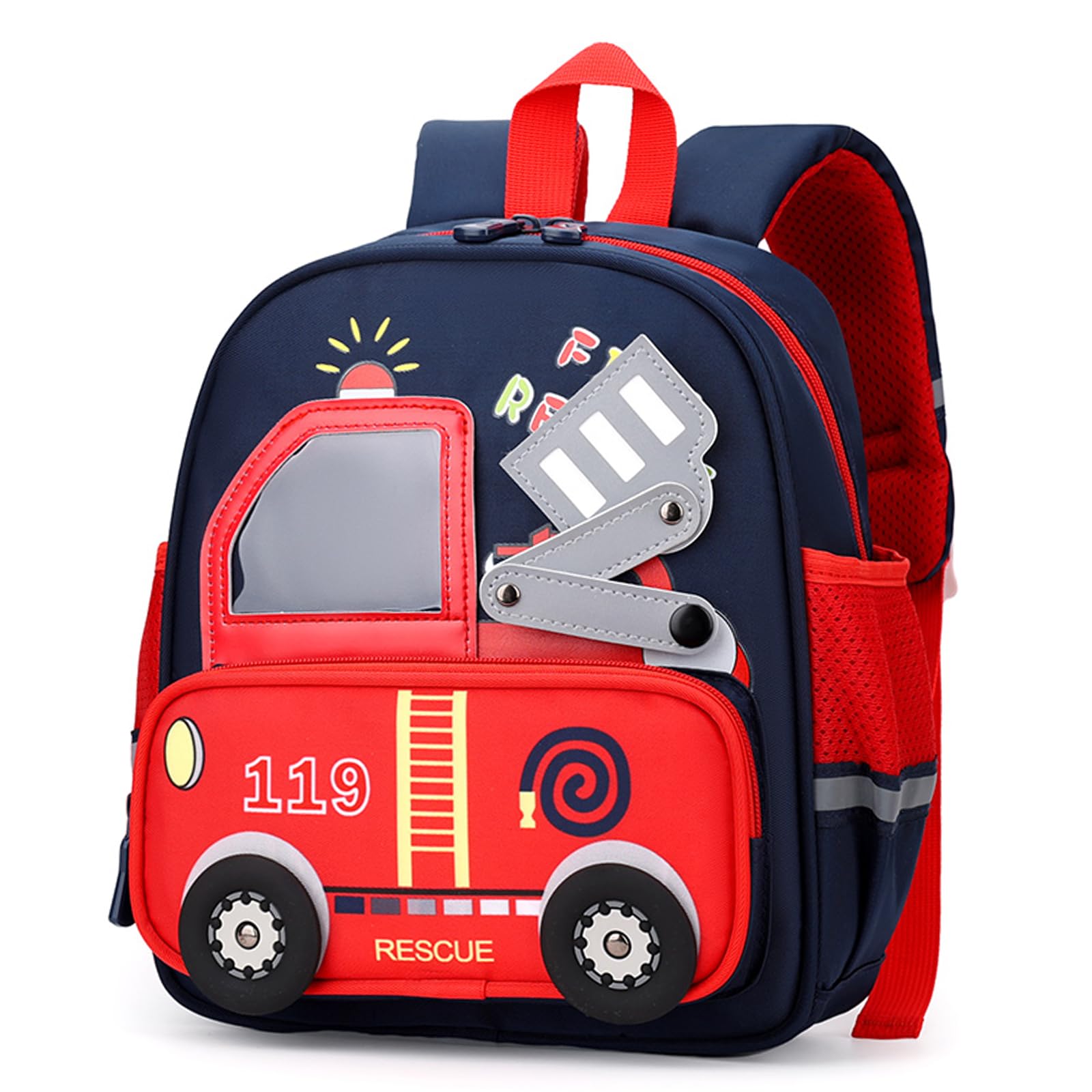 PROTAURI Sac à Dos Enfant Garçons avec Bretelles de Poitrine, Cartable Maternelle Réfléchissant 360° Imperméable et Léger, Sac Enfant Maternelle Passend für DIN A4 2-6 Jahre, 10.6L, Bleu Marine | Avec sangle de poitrine réfléchissante, imperméable, légère