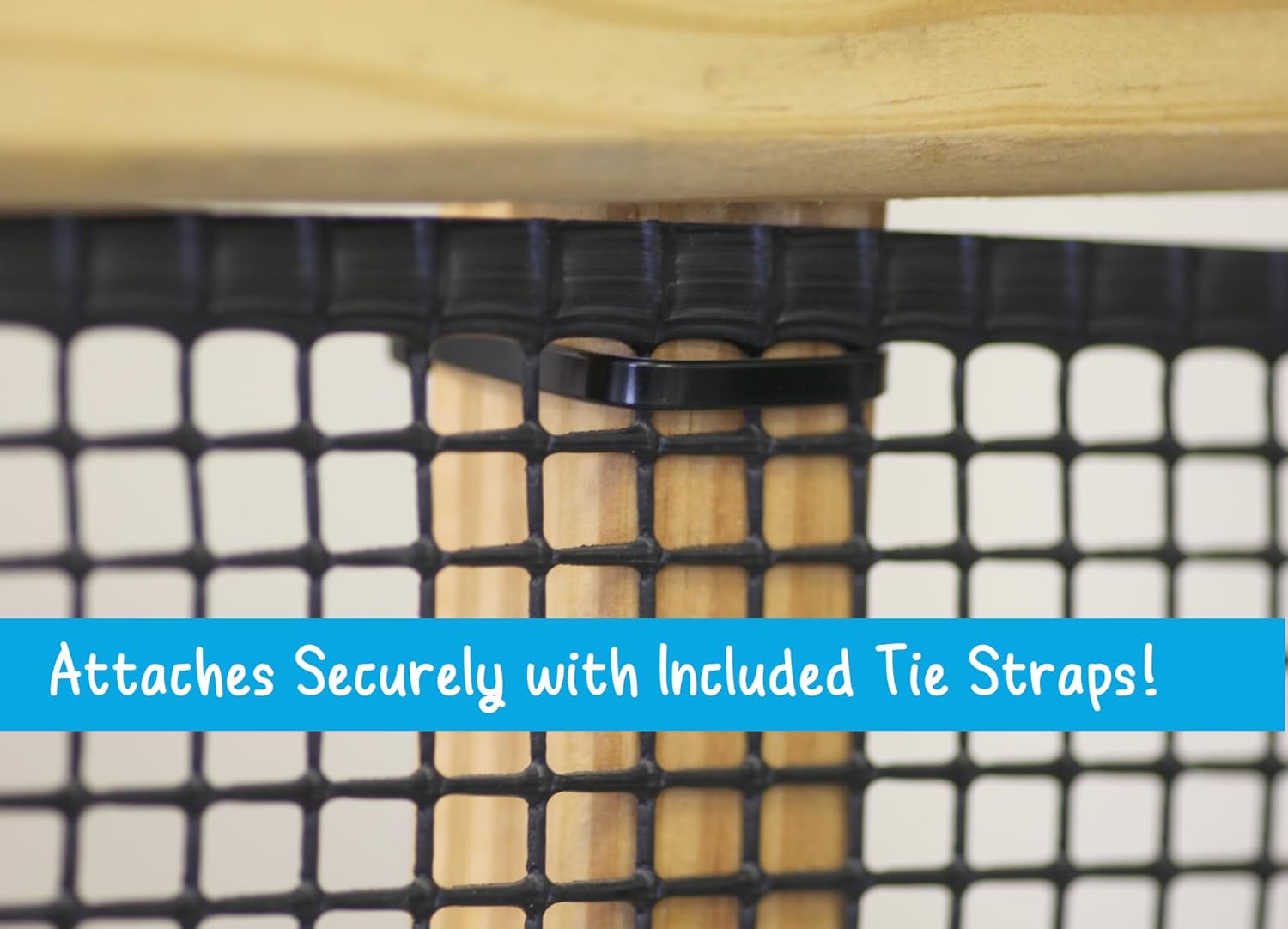 Kidkusion Heavy Duty Deck Guard, Black - 16' L x 3' H | Made in USA; Indoor/Outdoor Balcony and Stairway Deck Rail Safety Net; Child Safety; Pet Safety; Toy Safety