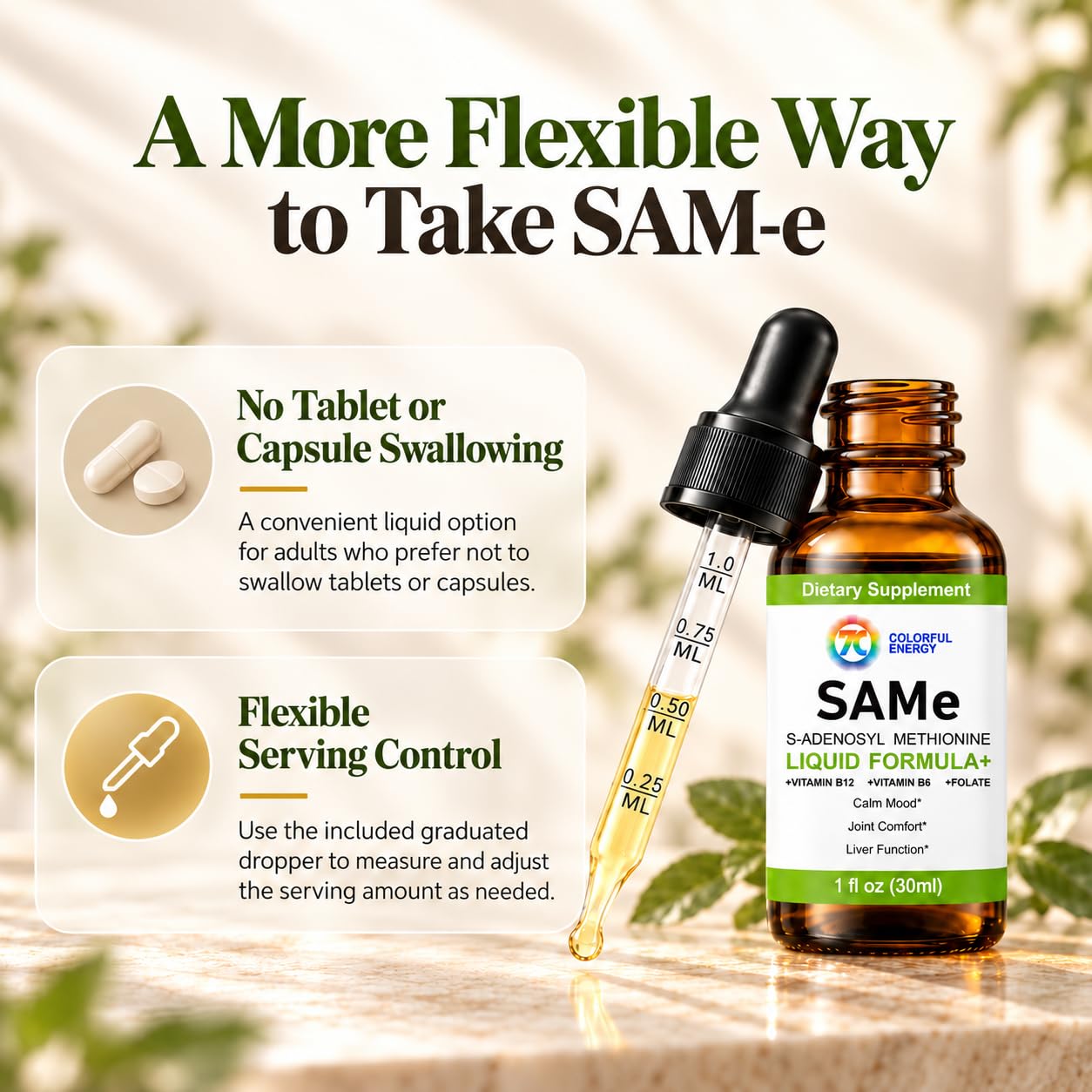 7c SAM-e Liquid Supplement, 200mg Per Serving, 1 Fl Oz, 30-Day Supply — Amazon image 5