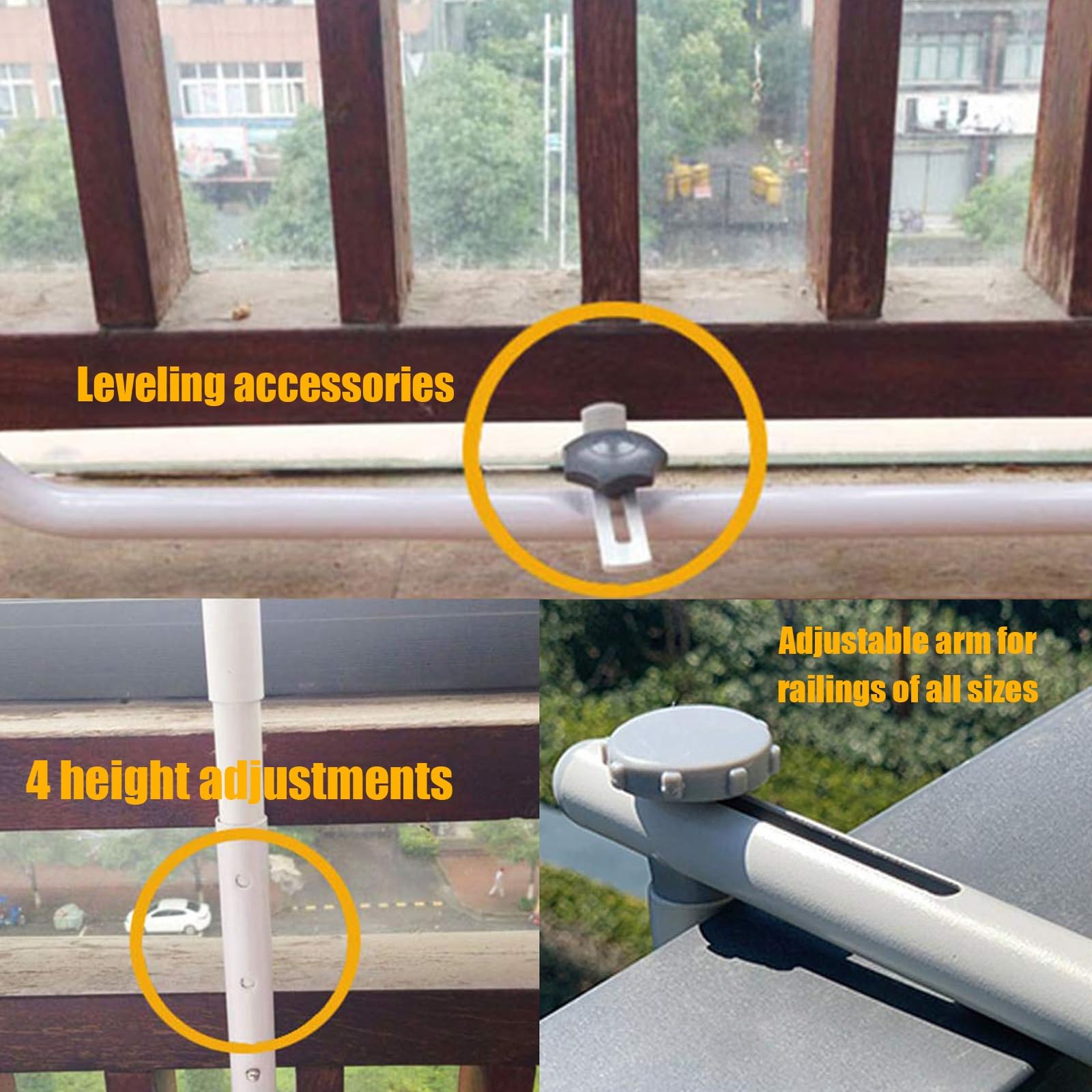 Tavolo for Ringhiera da Balcone,Tavolo salvaspazio,Tavolo sospeso da Balcone con Altezza Regolabile a 4 velocità,Tavolo da Balcone salvaspazio,Resistente alle intemperie(White)