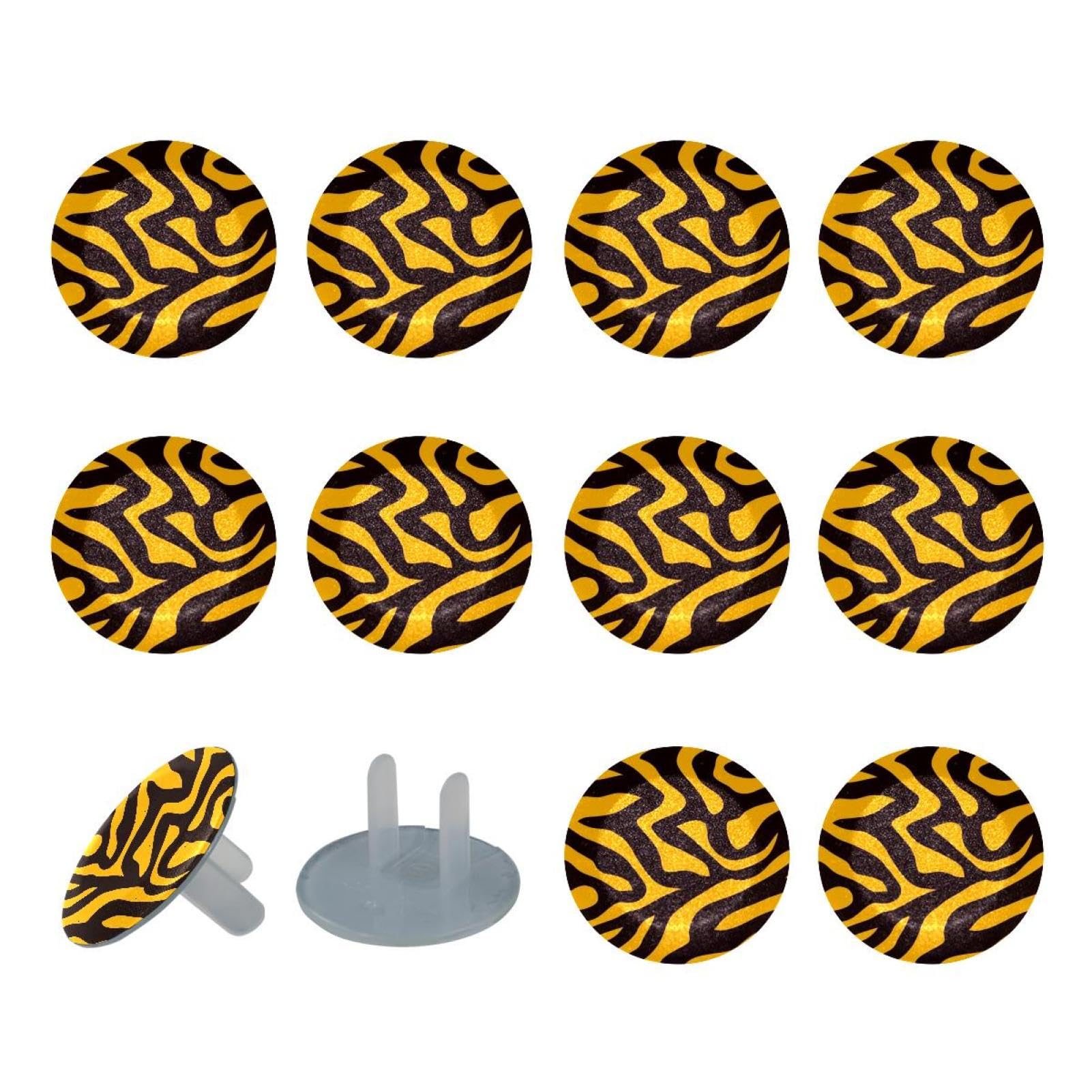 24 Pack Outlet Covers Baby Child Proofing Zebra Pattern Electrical Safety Socket Protection Caps