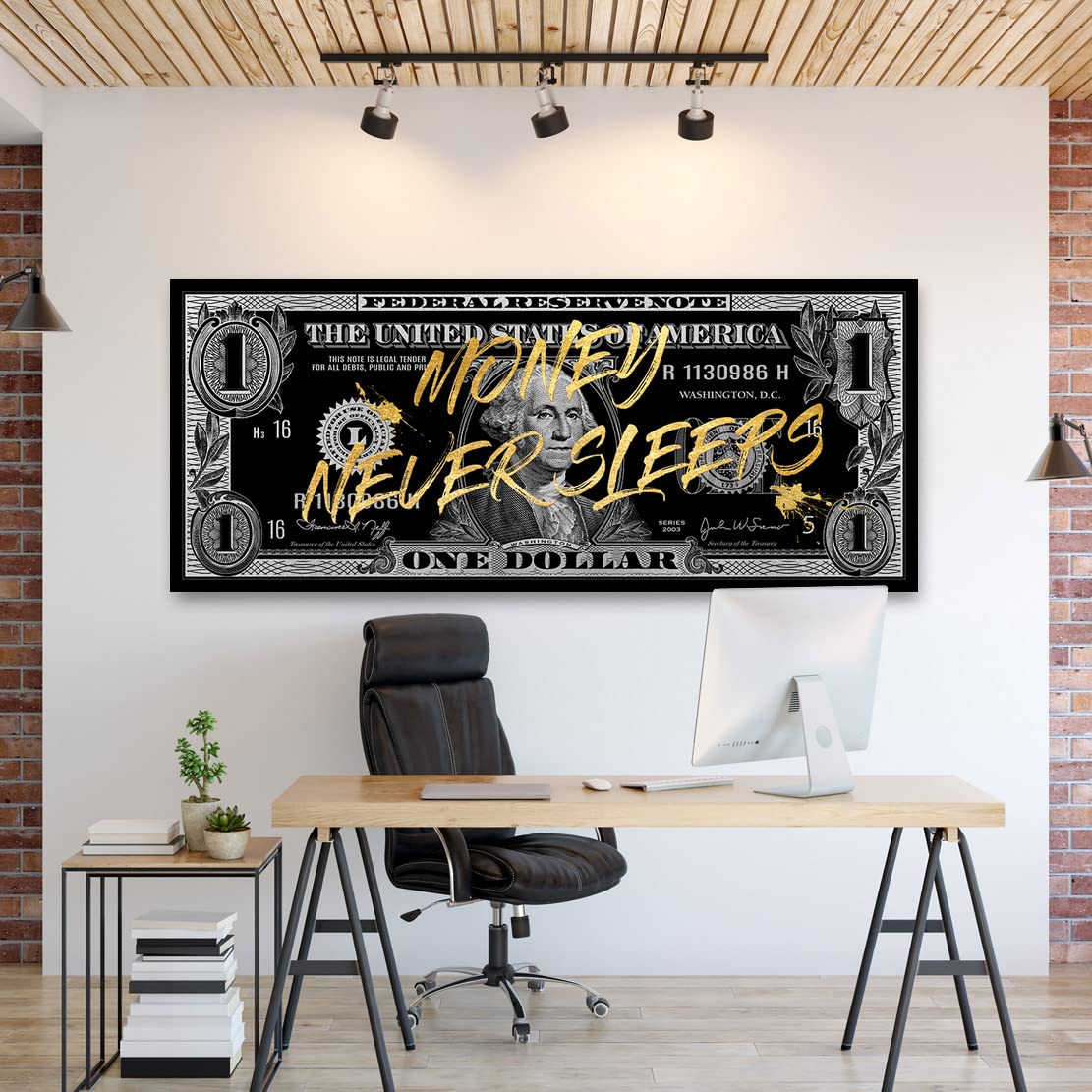 Kunstgestalten24 Leinwandbild One Dollar Silver Wandbild Kunstdruck Raumdeko Übergrößen