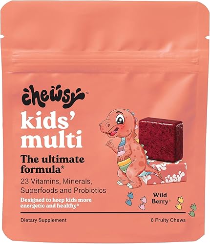 Multivitamínico para niños + probióticos + superalimentos masticables, apoyo inmunológico y digestivo, vitaminas A, C, D3, E, zinc, suplemento