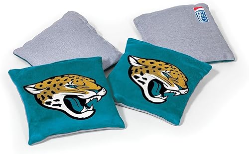 Wild Sports - Bolsas de puf de doble cara de NFL Pro Football Jacksonville Jaguars, paquete de 4 bolsas de lanzamiento prémium para juegos de