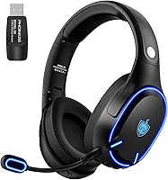 Vista 1 de YOTMS Wireless PS5 Gaming Headset for PS4, PC, Switch, 2.4Ghz Wireless Gaming Headphones with Mic, Bluetooth 5.3 Headphones with Stereo Sound, 40h