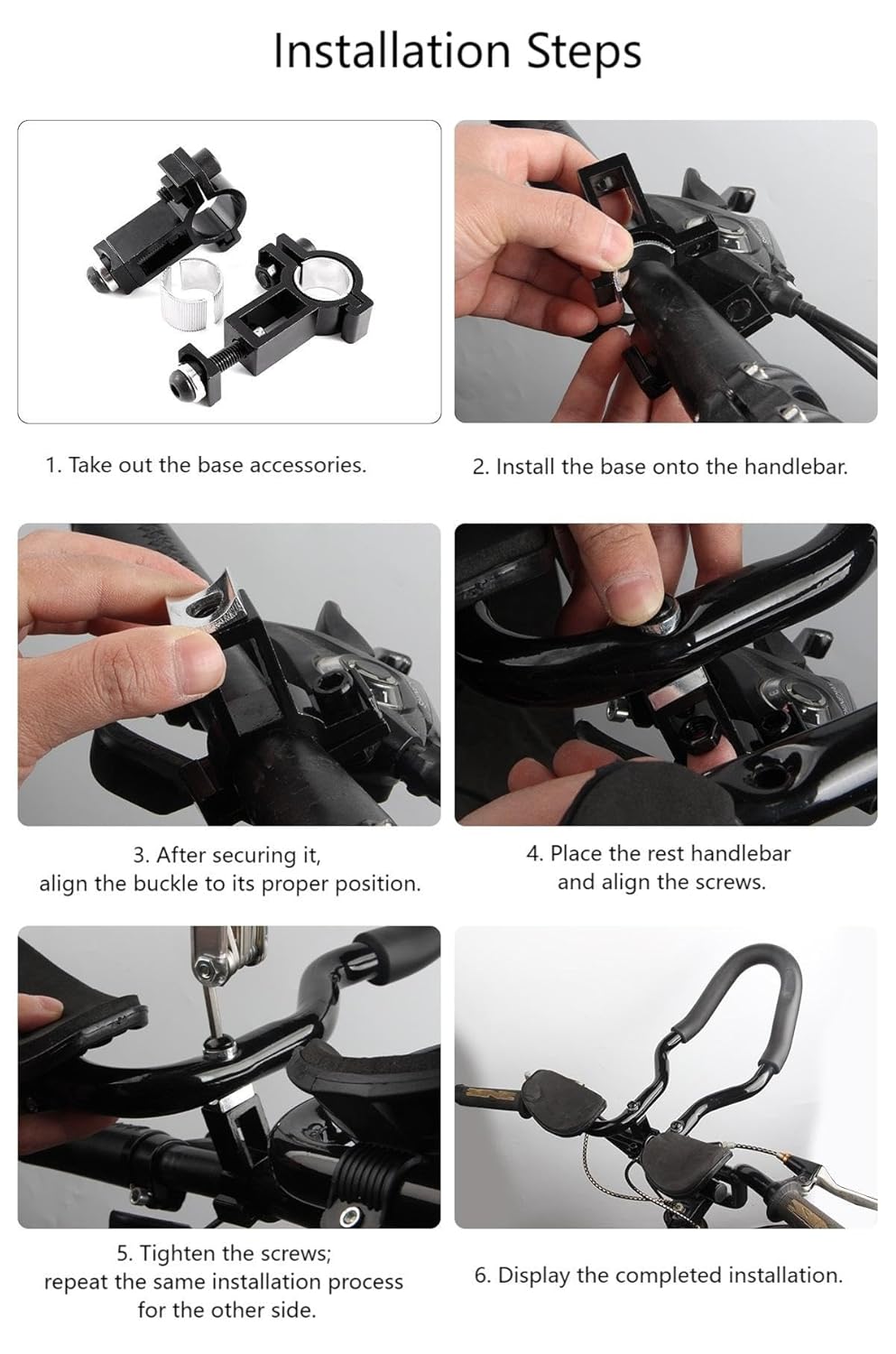 Bike Rest Handlebar Bicycle Handlebar Rest Bike Aerobar Bicycle Armrest Handlebar Triathlon Bike Handlebar Bicycle Aerodynamic Handlebar for MTB Road Bike 22.2 to 25.4 Diameter Handle