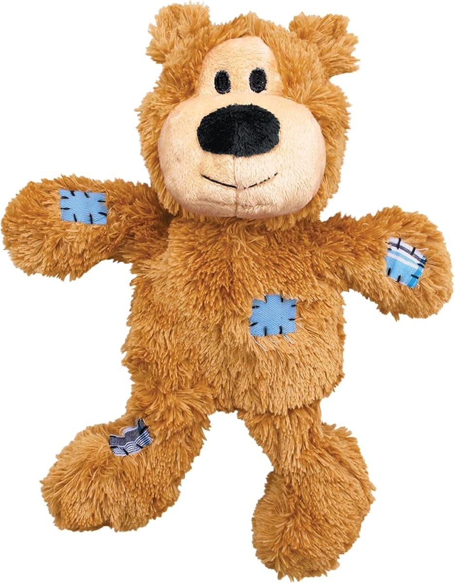 Oso de nudos salvajes, juguete de peluche de cuerda anudada, para perros medianos/grandes | Oso de peluche suave con cuerdas anudadas internas y relleno mínimo para menos desorden durante el juego, el color puede variar