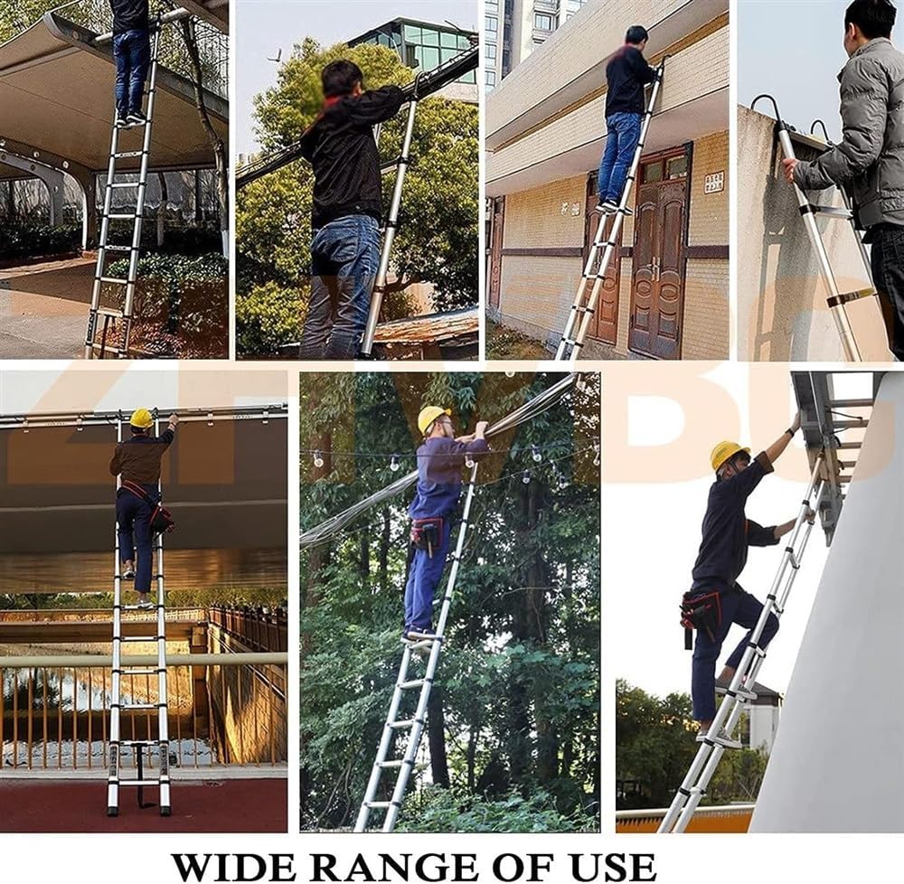 Telescoping Ladder 15.5Ft Aluminum Extension Folding Ladder, Portable Heavy Duty Multi-Purpose Telescopic Ladder with Slip-Proof Feet (Size : 1.4m/4.5ft)