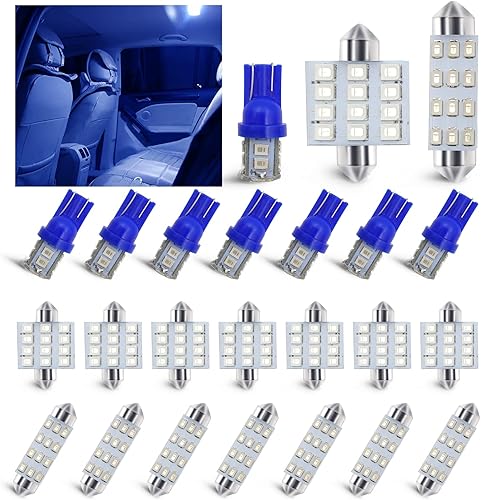 stymart Juego de 24 luces interiores de automóvil, juego de bombillas de cúpula para automóvil, T10 de 1.220in, 1.614in, bombillas LED de repuesto