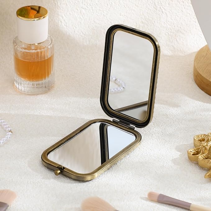 Espejo Compacto Vintage Beaupretty Plegable Metal Doble Cara miniatura 8
