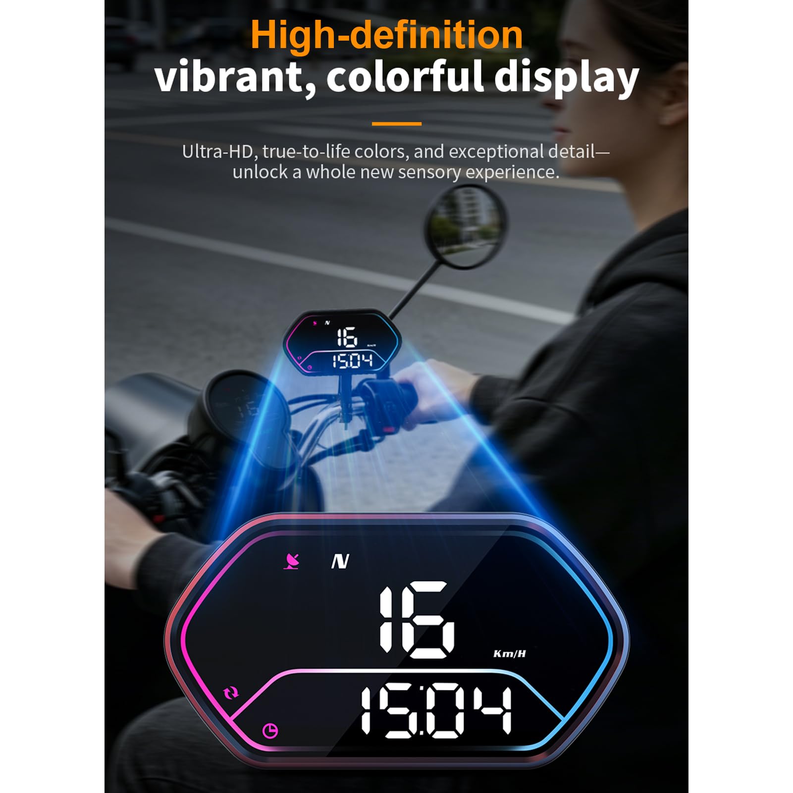 Yctze Uniwersalny Wyświetlacz Head-Up Prędkościomierz Samochodowy z Wyświetlaczem LED HD Automatyczny Czujnik Jasności Zasilanie USB do Samochodu Motocykl Skuter ATV UTV