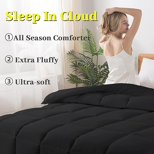 Vista 28 de BedTreat Edredón de plumón alternativo con pestañas en las esquinas, edredón acolchado para todas las estaciones, edredón King cosido en caja