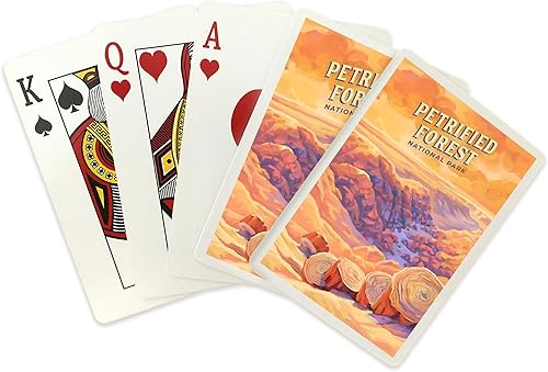 Miniatura 2 de Lantern Press Petrified Forest National Park, Arizona, Oil Painting, 52 Playing Cards for Adults, Poker Size Card Deck