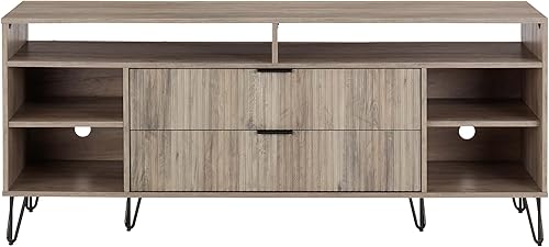 Miniatura 16 de Manhattan Comfort Dumbo - Soporte de TV moderno de mediados de siglo para televisores de hasta 80 pulgadas, centro de entretenimiento en casa con