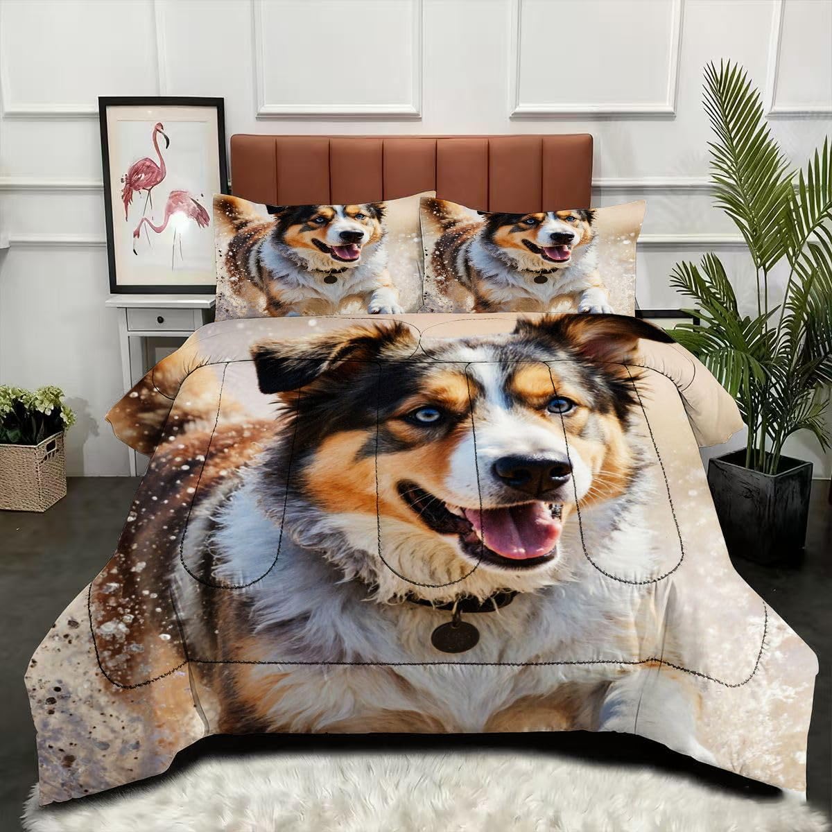 Couette 3D Chien au motif jeune et style chic pour une chambre accueillante