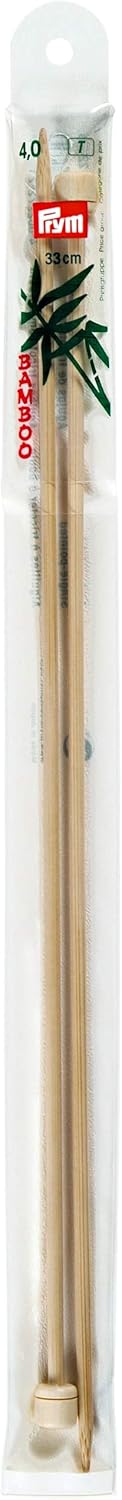 Prym 33 cm x 4 mm Single Pointed Knitting Pins, Bamboo