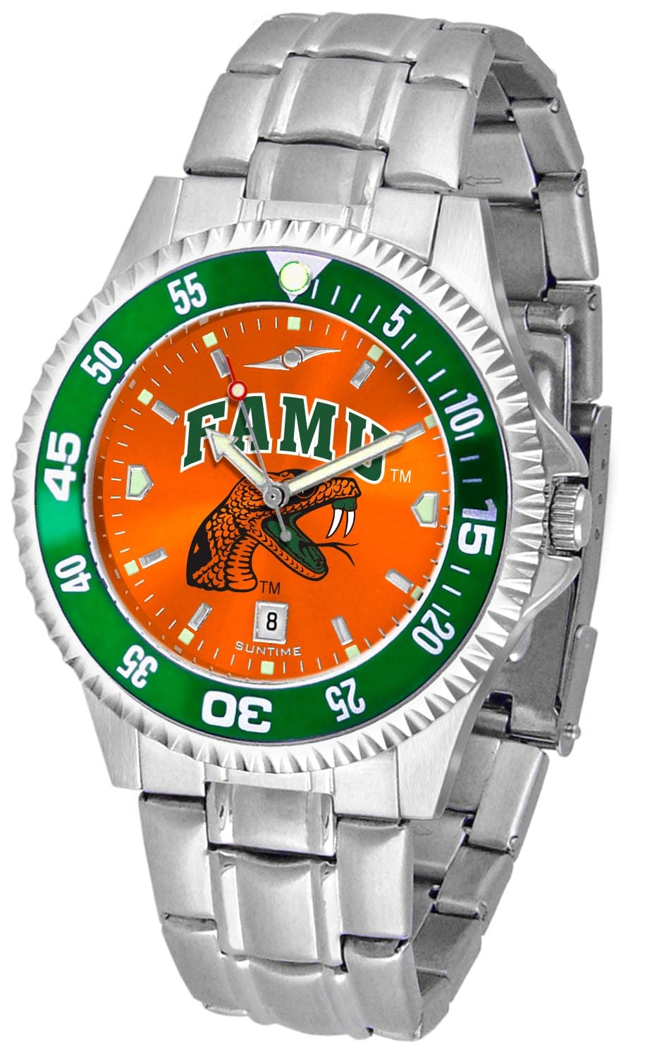 SunTime Men's Competitor 40mm Quartz Watch, 20mm Stainless Steel Strap, Team Color Dial and Bezel